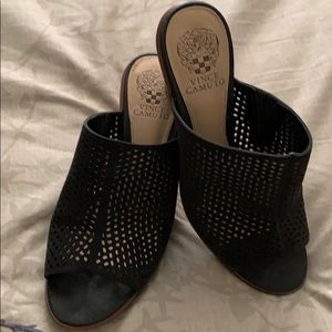 Vince Camuto Black Devina Heeled Mules